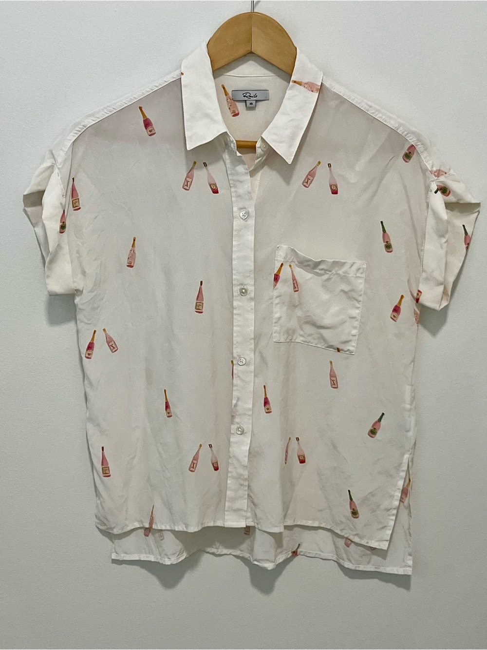 Rails 100% Silk "Whitney Rose All Day" Button Down Shirt - Women's XS- Like New